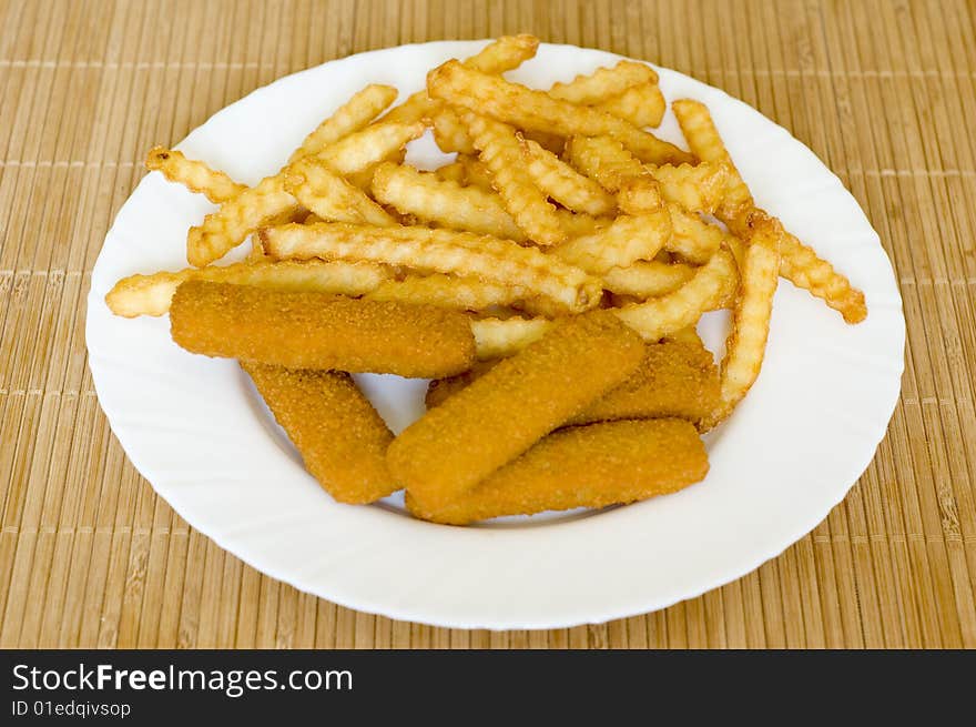 French Fries And Fish Sticks