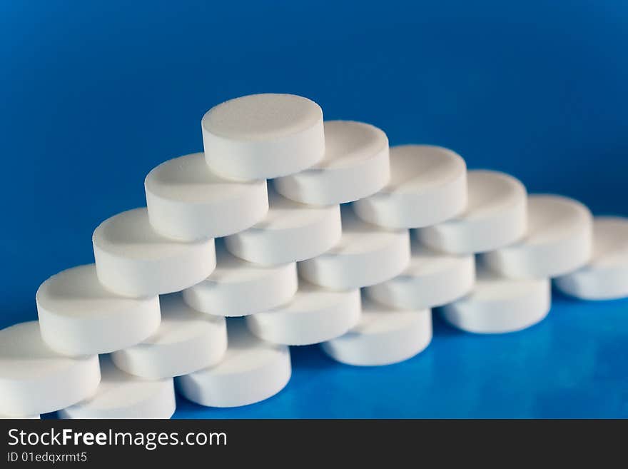 Pile of white pills