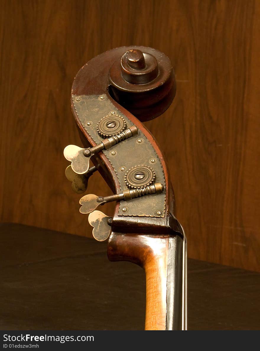 Contrabass top part detail closeup