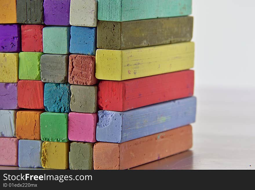 A bloc of pastel chalk in different Colours