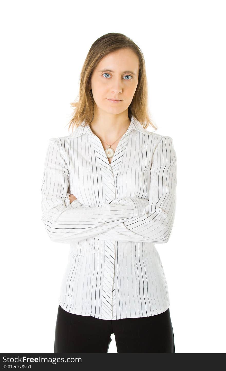 Young  business woman. Isolated on white background. Young  business woman. Isolated on white background