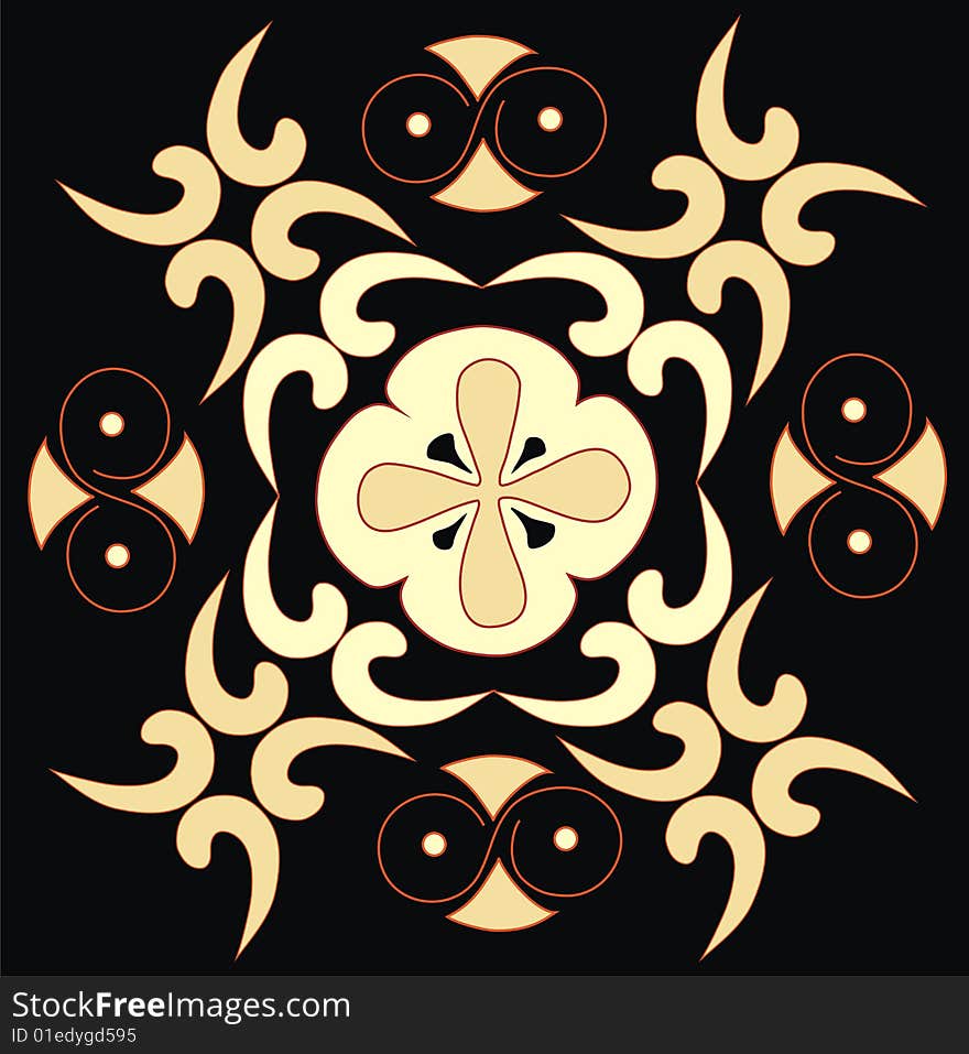 Beautiful pattern on black background