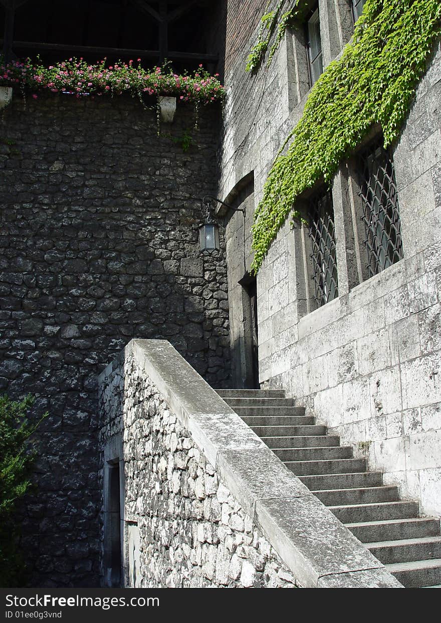 Fragment of Vavel Palace courtyard  in Krakov. Fragment of Vavel Palace courtyard  in Krakov