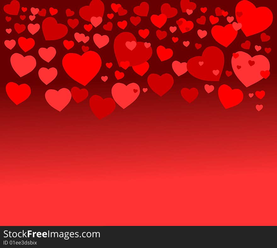 Stock photo: love theme: an image of a red background of hearts