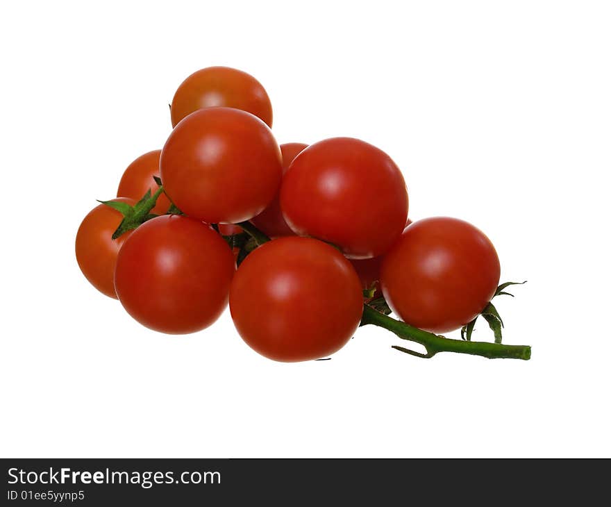 Red tomato isolated on white background.