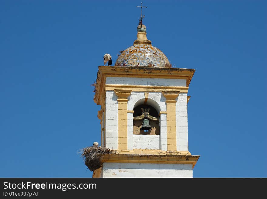 Two birds and a church