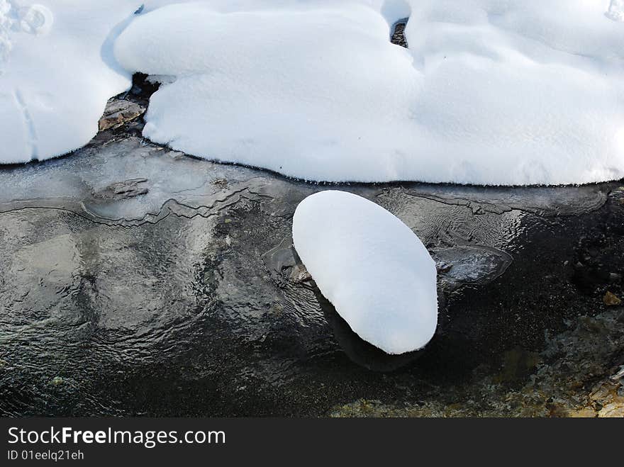 Melting snow on the water