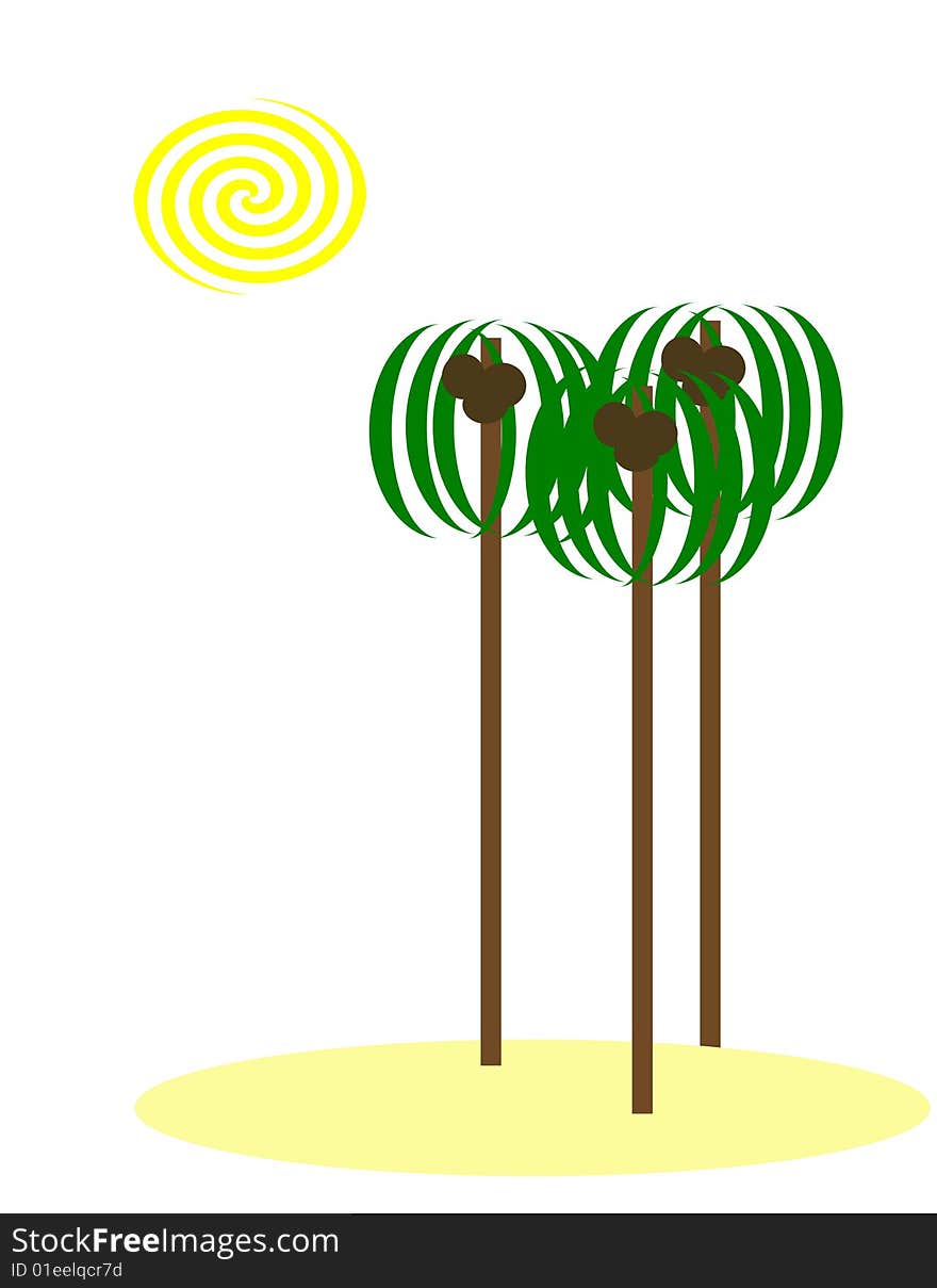 A simple illustration of a tropical beach