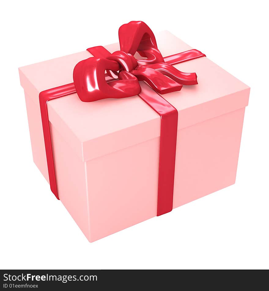 Gift Box With Red Ribbons