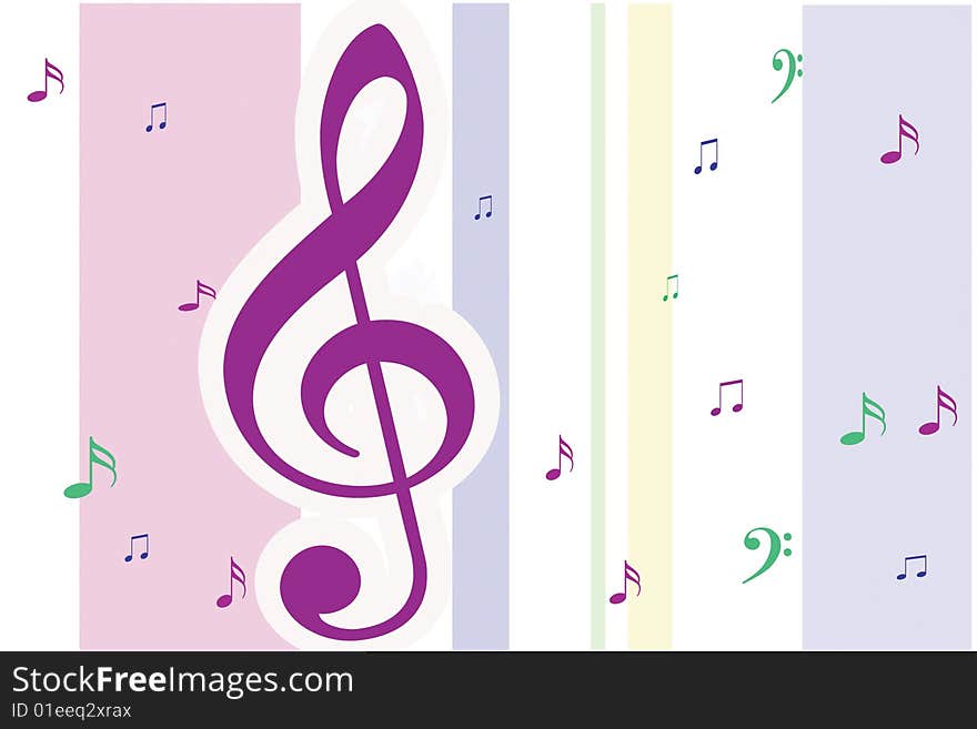 Background with colored musical notes