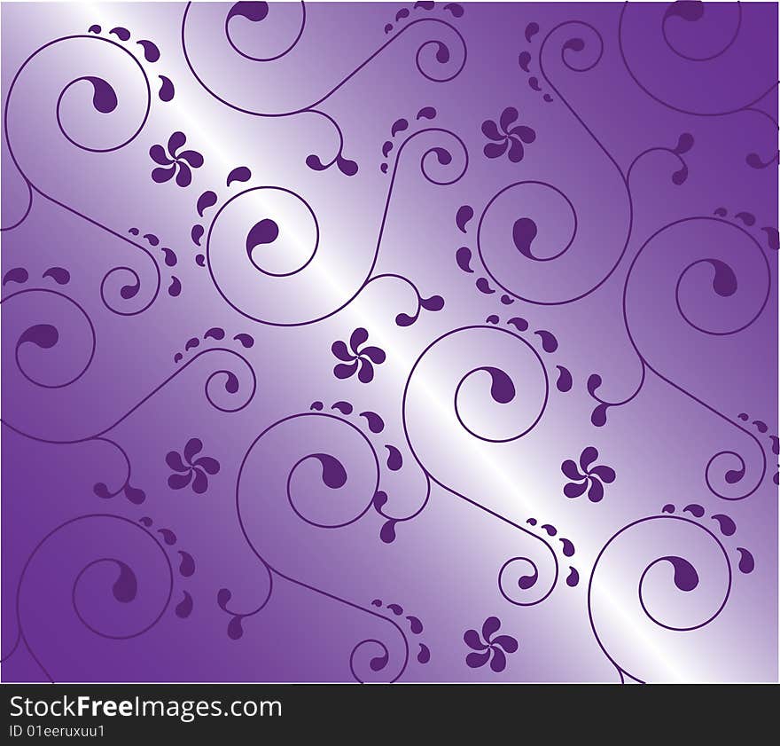 Spiral ornament on violet background