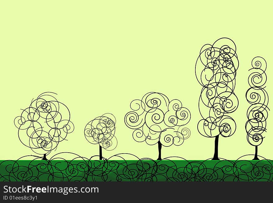 Vector curling trees