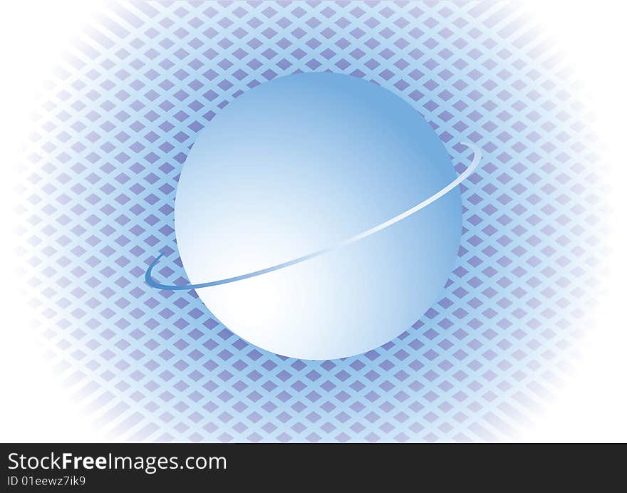 Blue background with sphere. Vector illustration.