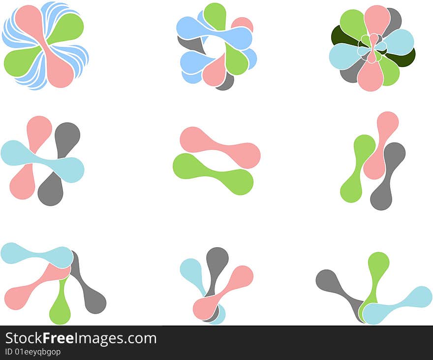 Vector illustration -a set of logos and elements. Vector illustration -a set of logos and elements