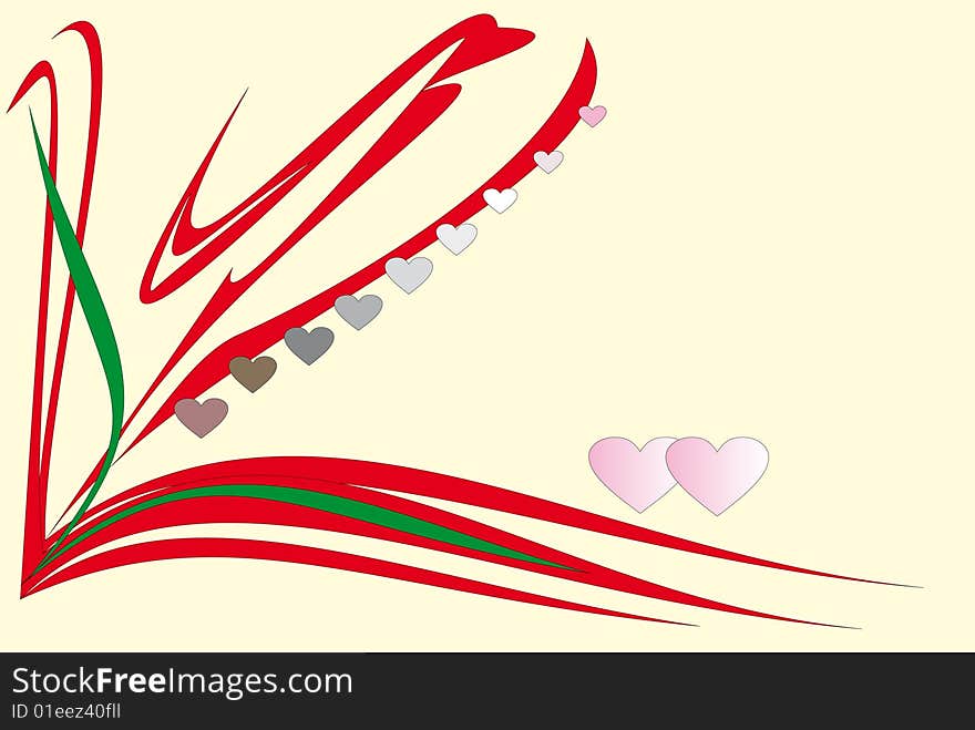 Valentines background, vector illustration whith hearts