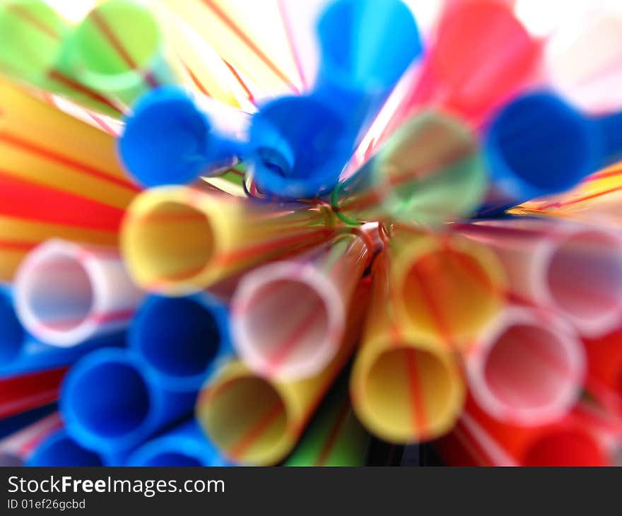 Colorful plastic straw, colored abstract motive