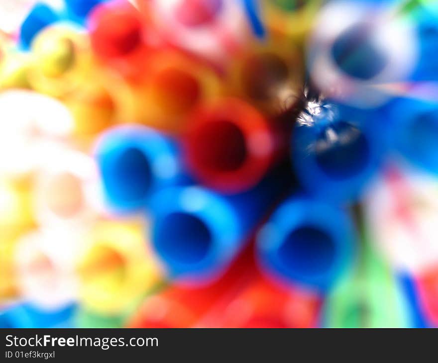 Colorful plastic straw, colored abstract motive