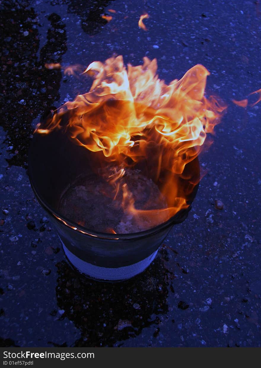 Fire in a bucket!