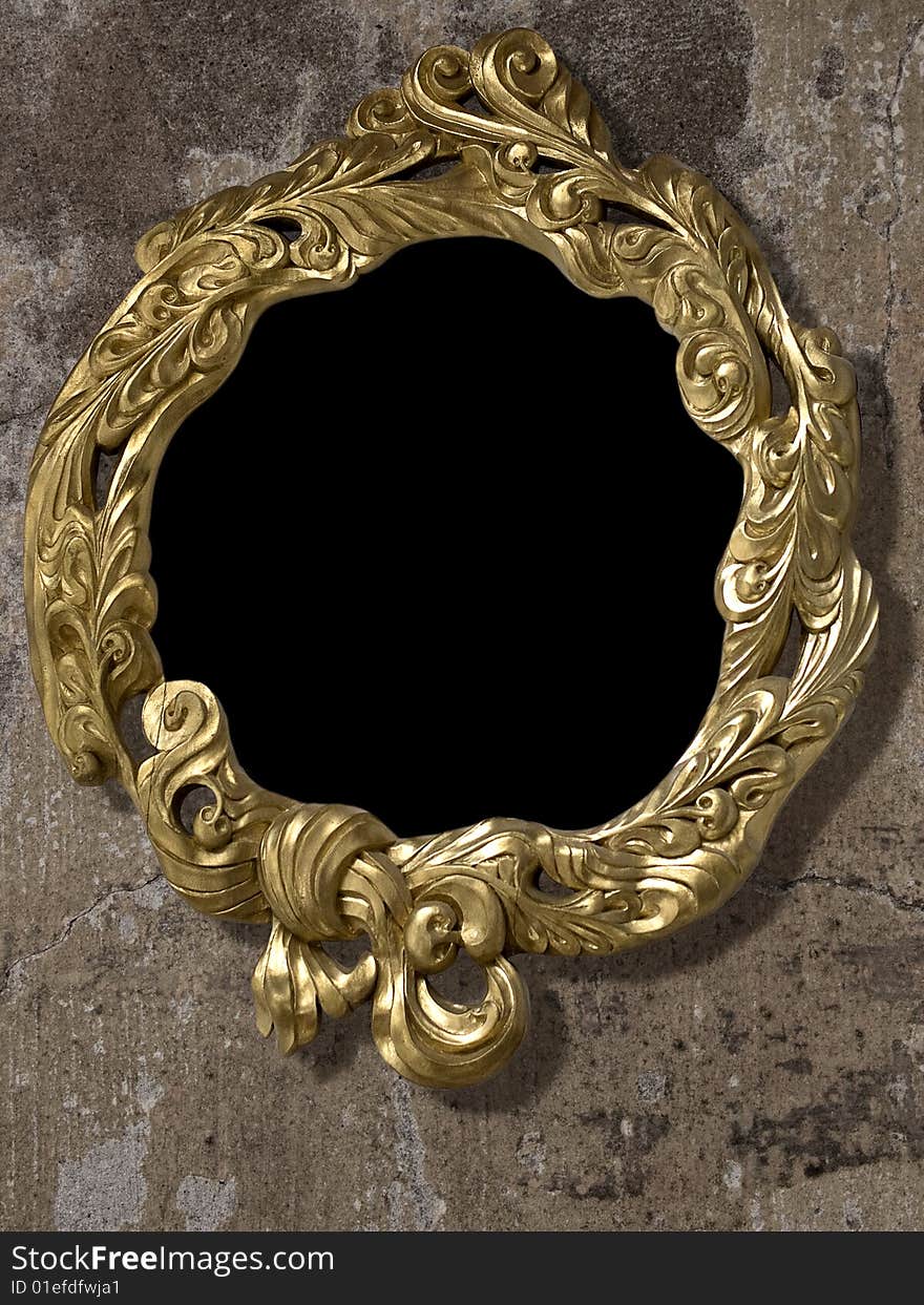 Gold frame  decorativ retro carved. Gold frame  decorativ retro carved