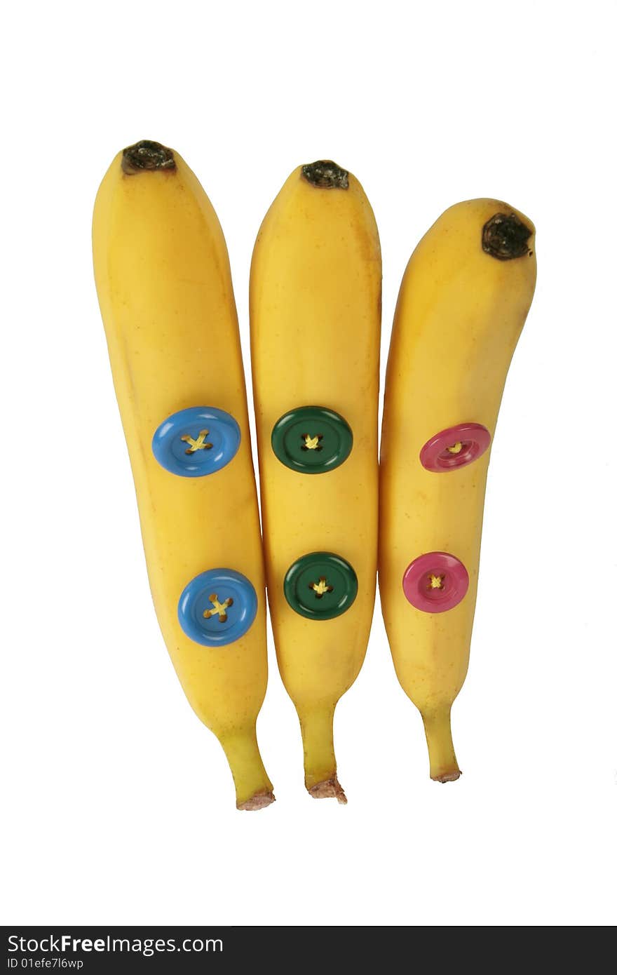 Yellow Fruits With Plastic Buttons