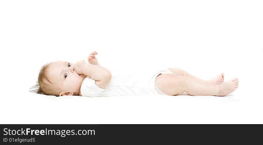 Little Baby On A White Background