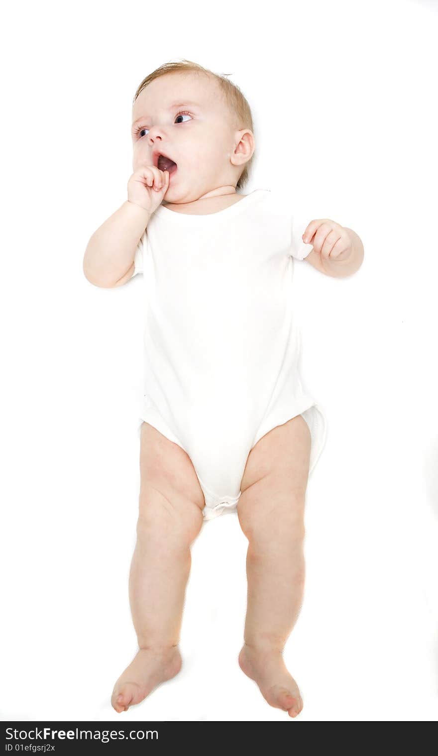 Little Baby On A White Background