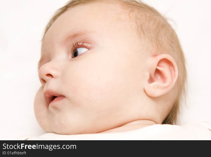 Little Baby On A White Background