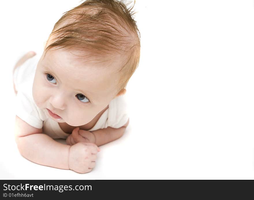 Little Baby On A White Background