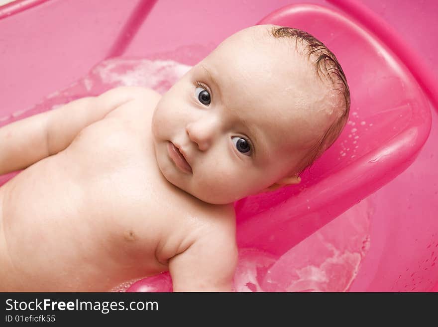 Little baby having fun in bath. Little baby having fun in bath