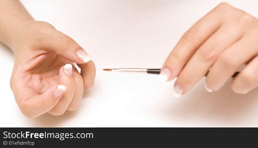 Nail care on a white background