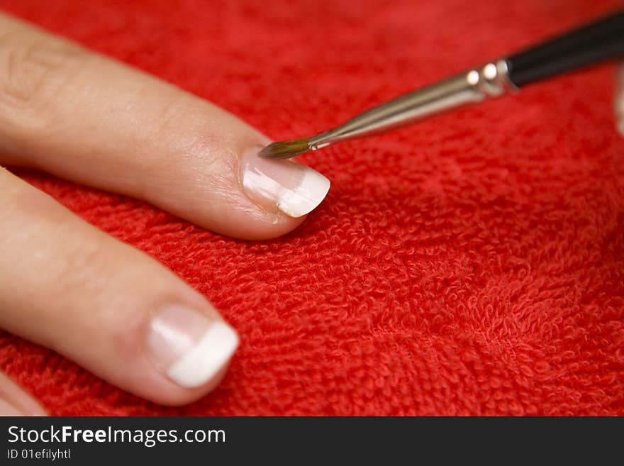 Nail care on a white background