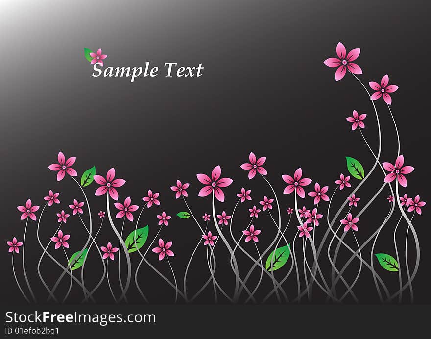 Floral background with beauty flowers and leafs