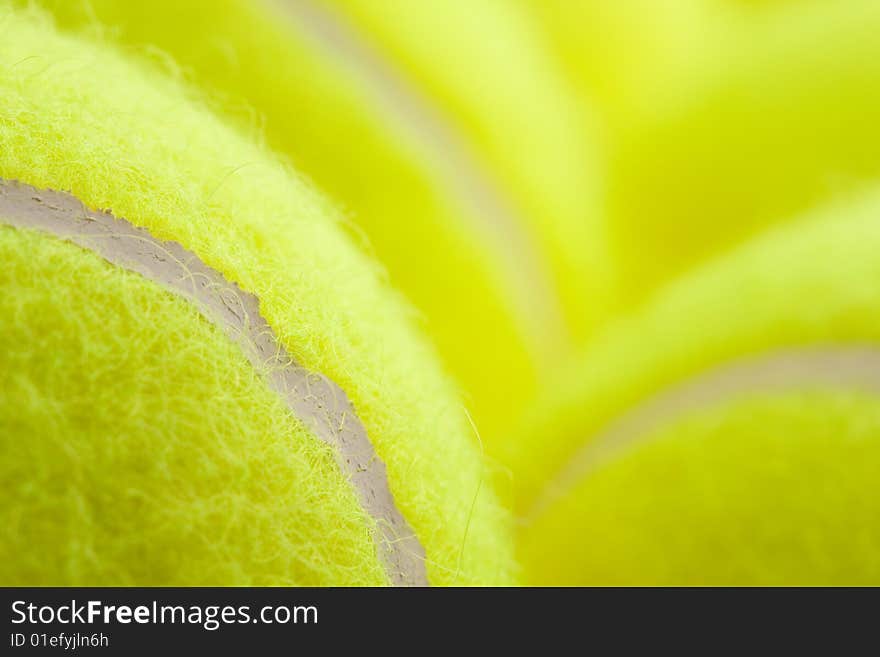 Macro Set of Brand New Tennis Balls. Macro Set of Brand New Tennis Balls.