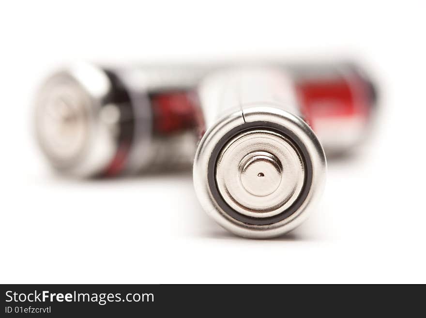 Heavy Duty AA Batteries on a White Background. Heavy Duty AA Batteries on a White Background.