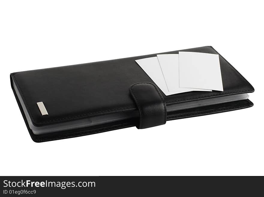 Black leather case for business cards