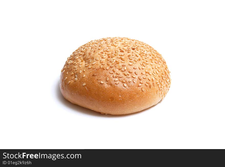 Round bun isolated on a white background. Round bun isolated on a white background.