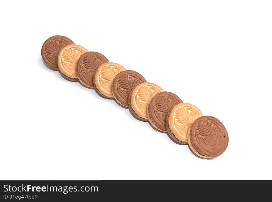 Tasty cookie isolated on a white background. Tasty cookie isolated on a white background.