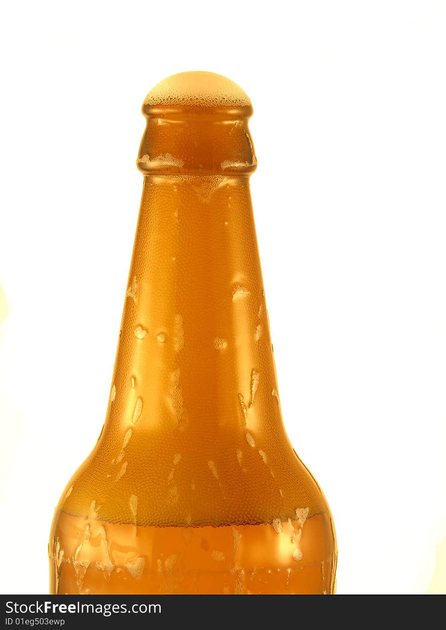 Fresh bottle of beer in cold water