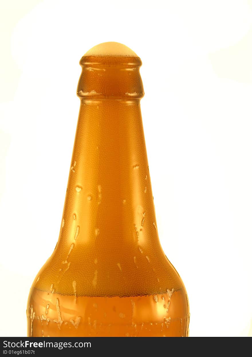 Fresh bottle of beer in cold water