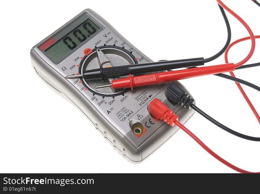 Digital multimeter, isolated on a white background