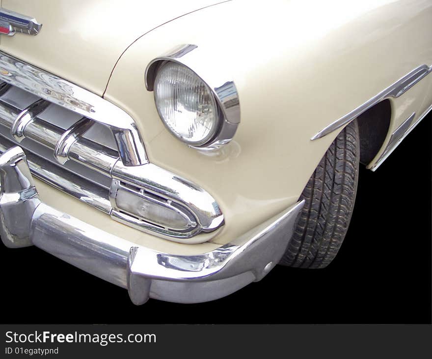 Detail of the engine hood of a veteran car