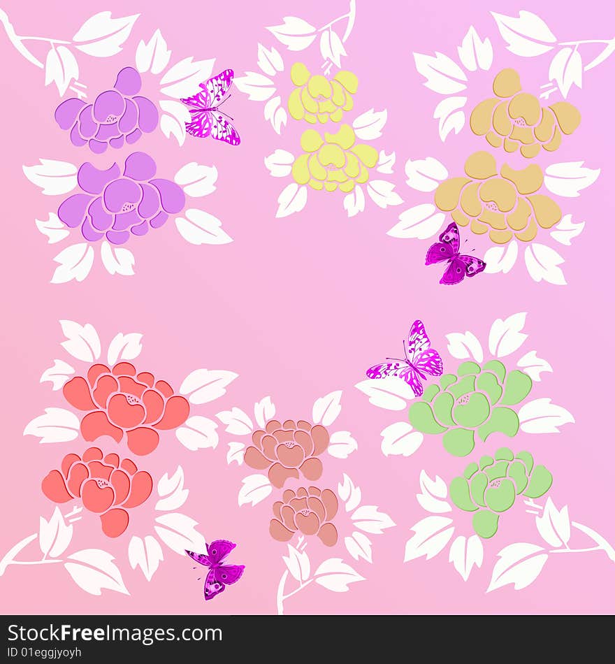 My Vector Floral Illustration could be for a Card or Background. My Vector Floral Illustration could be for a Card or Background