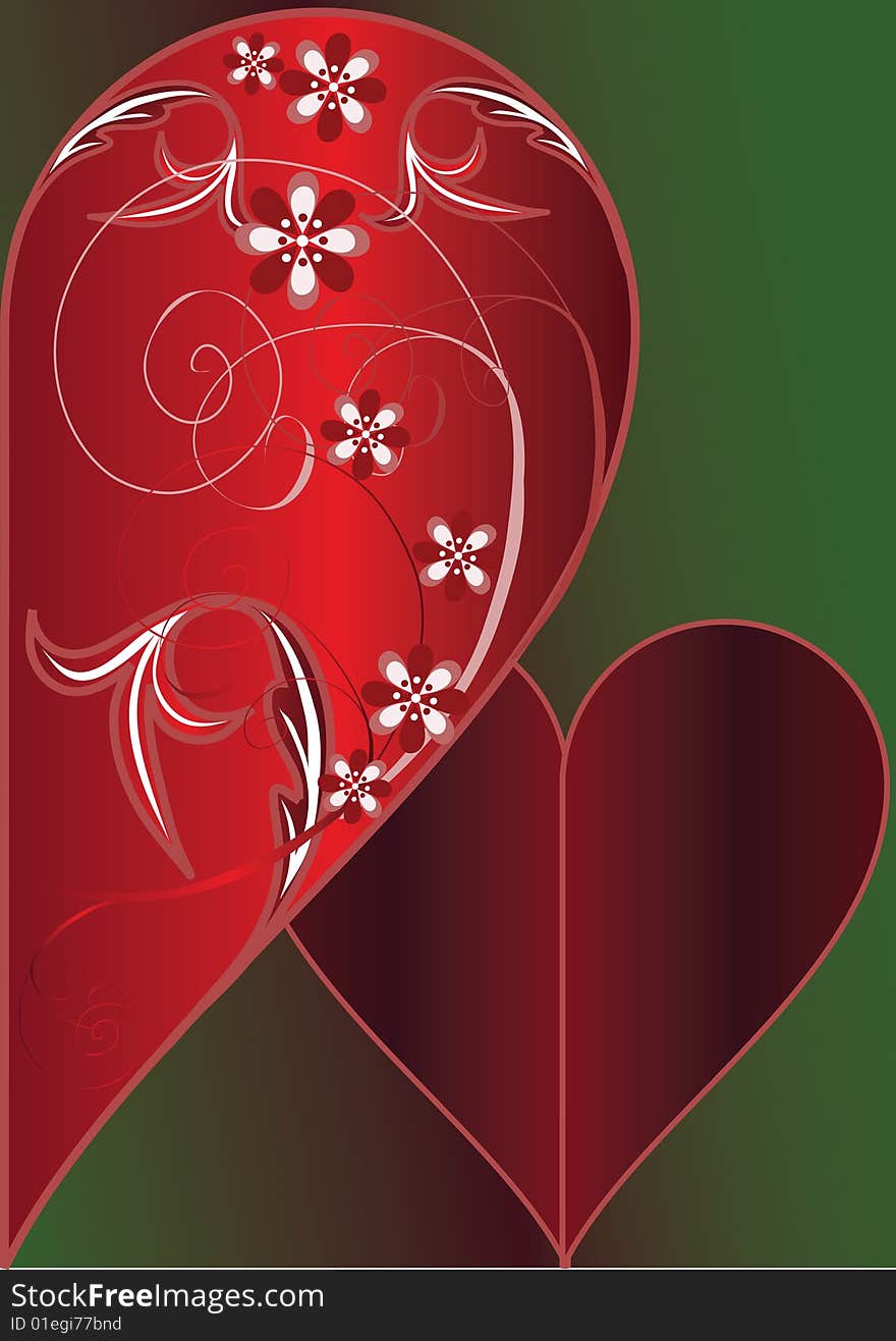 Decorative red heart