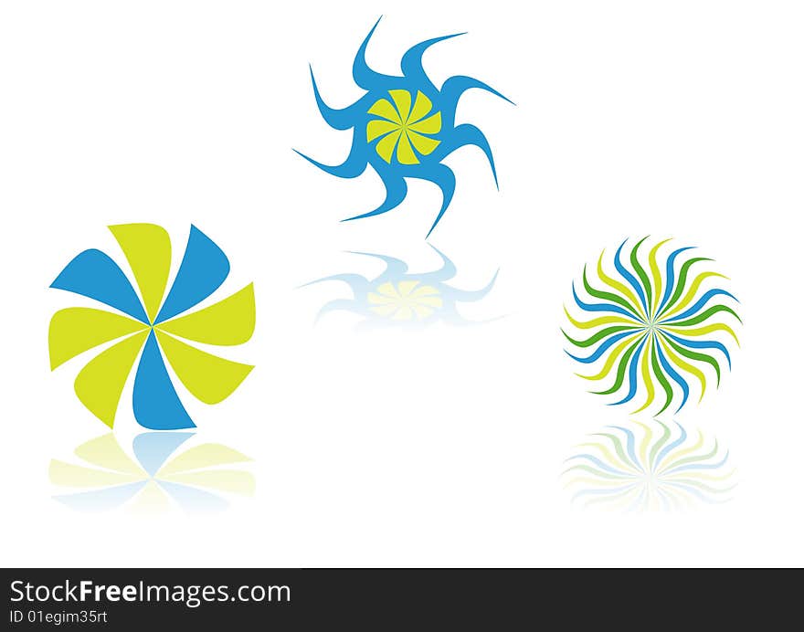 Vector design elements in different colors. Vector design elements in different colors