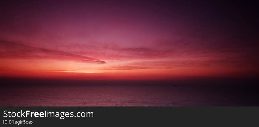 A shot of sunrise on sea. A shot of sunrise on sea