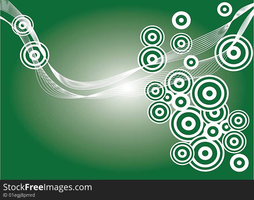 Decorative circle on green background