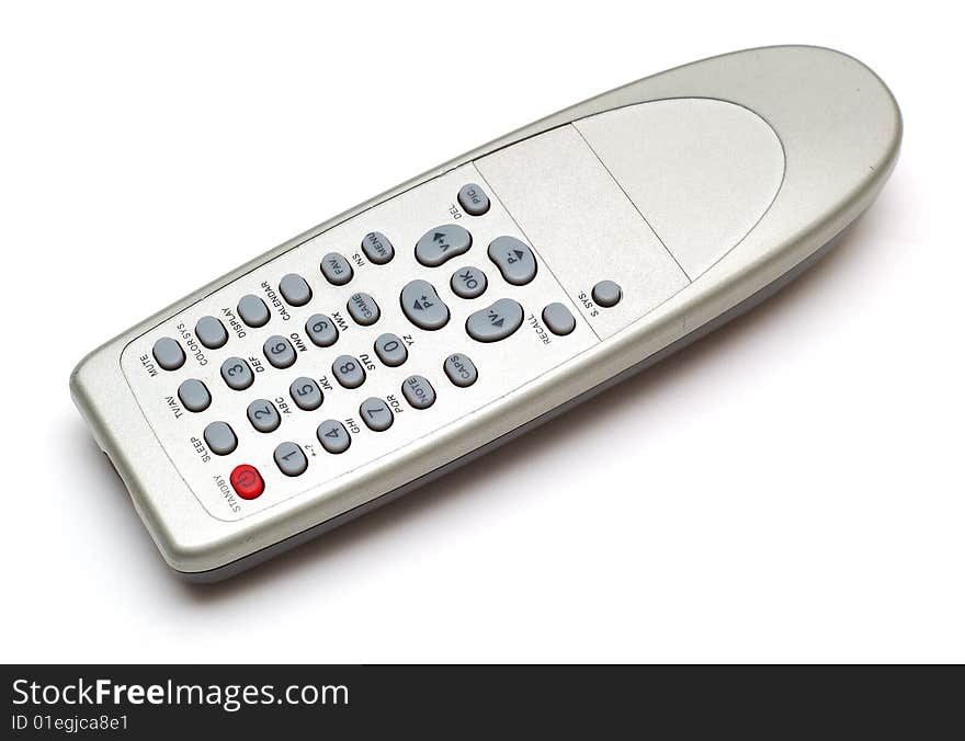 Remote control on white background