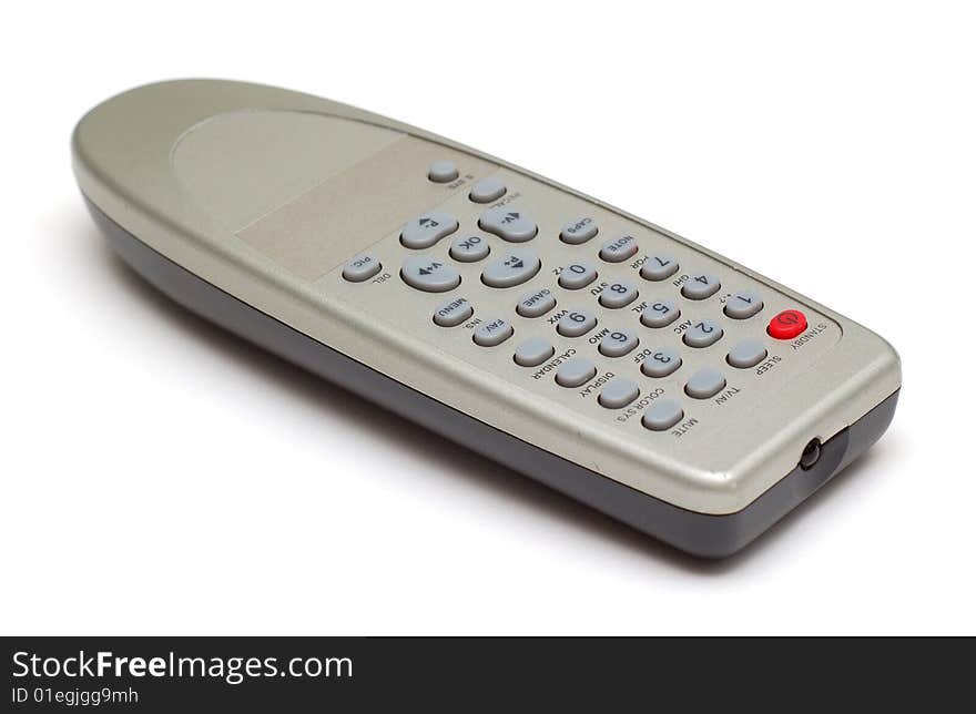 Remote control on white background