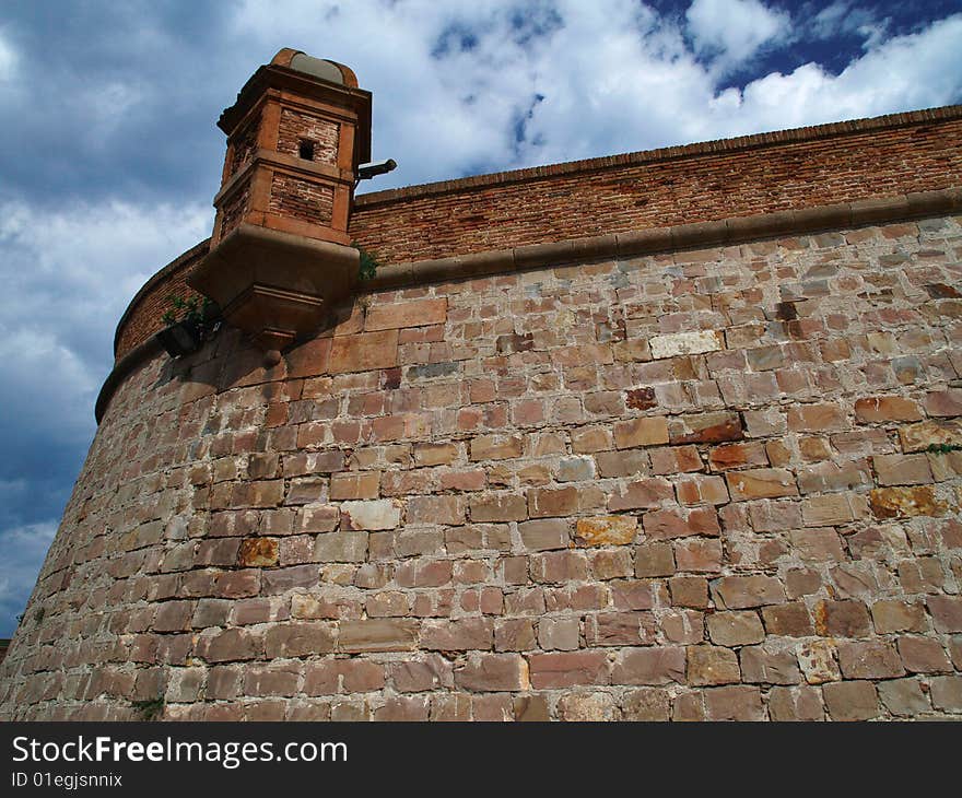 Old fortified wall in Barcelona, Spain. Old fortified wall in Barcelona, Spain