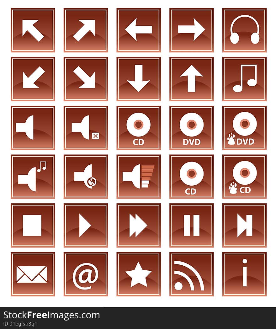 Brown Web Icons